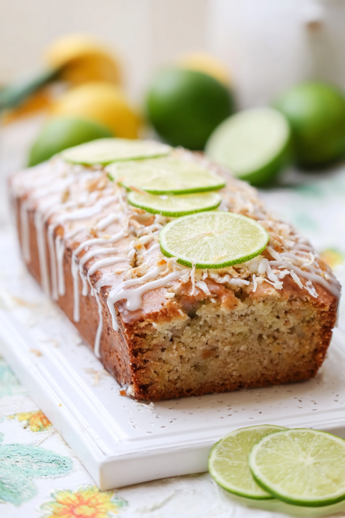 Coconut Banana Bread with Lime Glaze