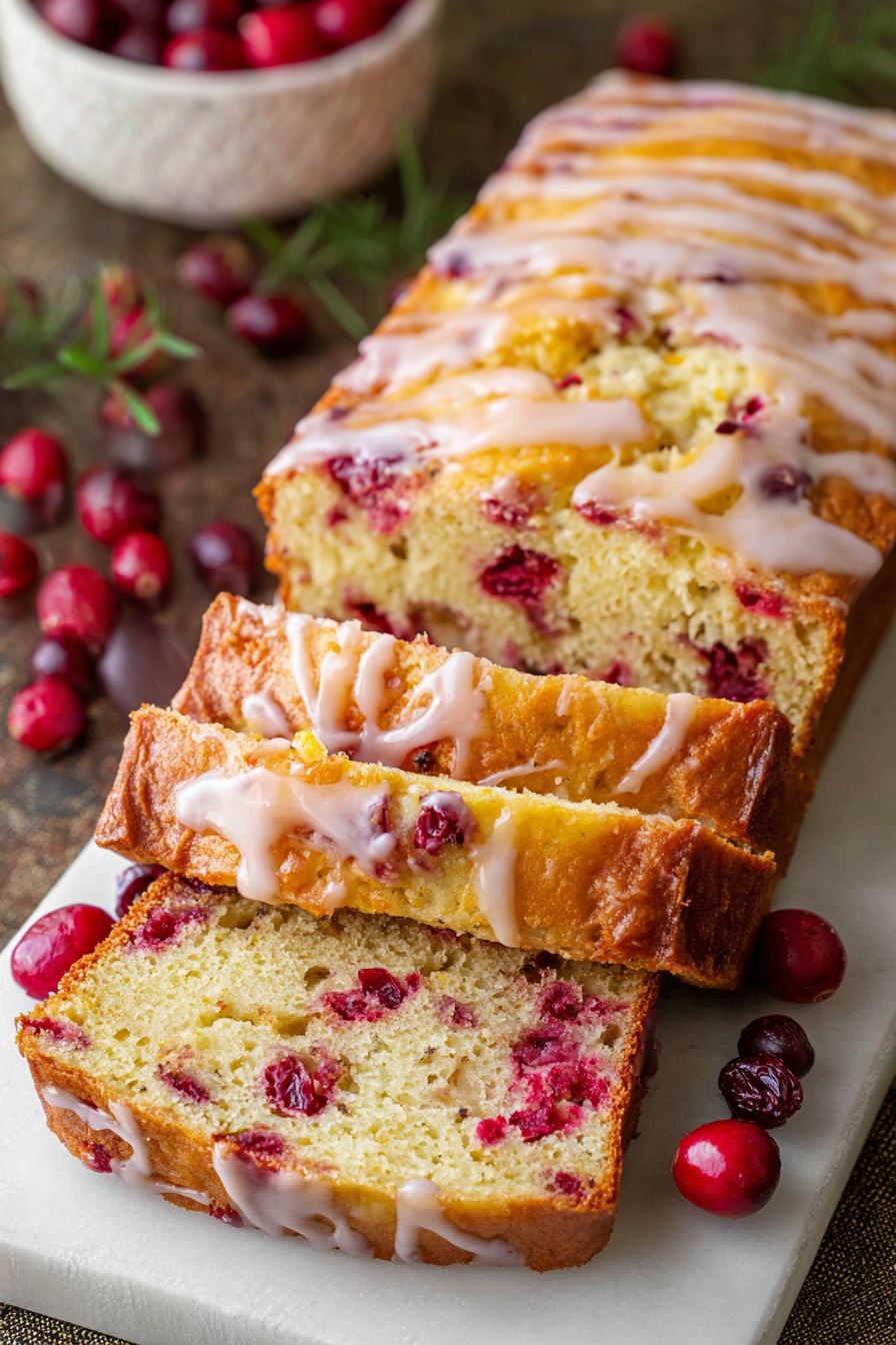 Cranberry Bread with Orange Glaze