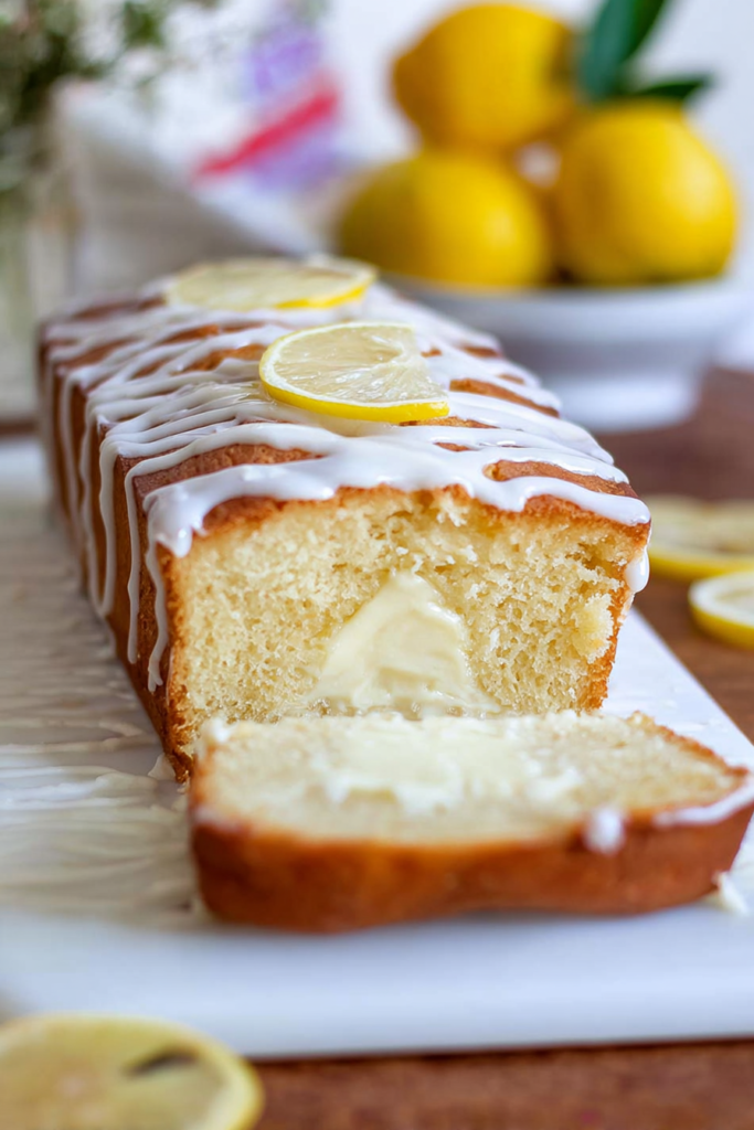 lemon loaf cake with cream cheese filling