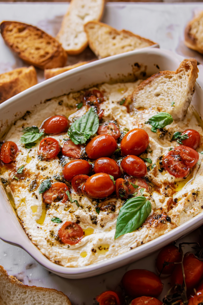 Roasted Garlic Caprese Dip
