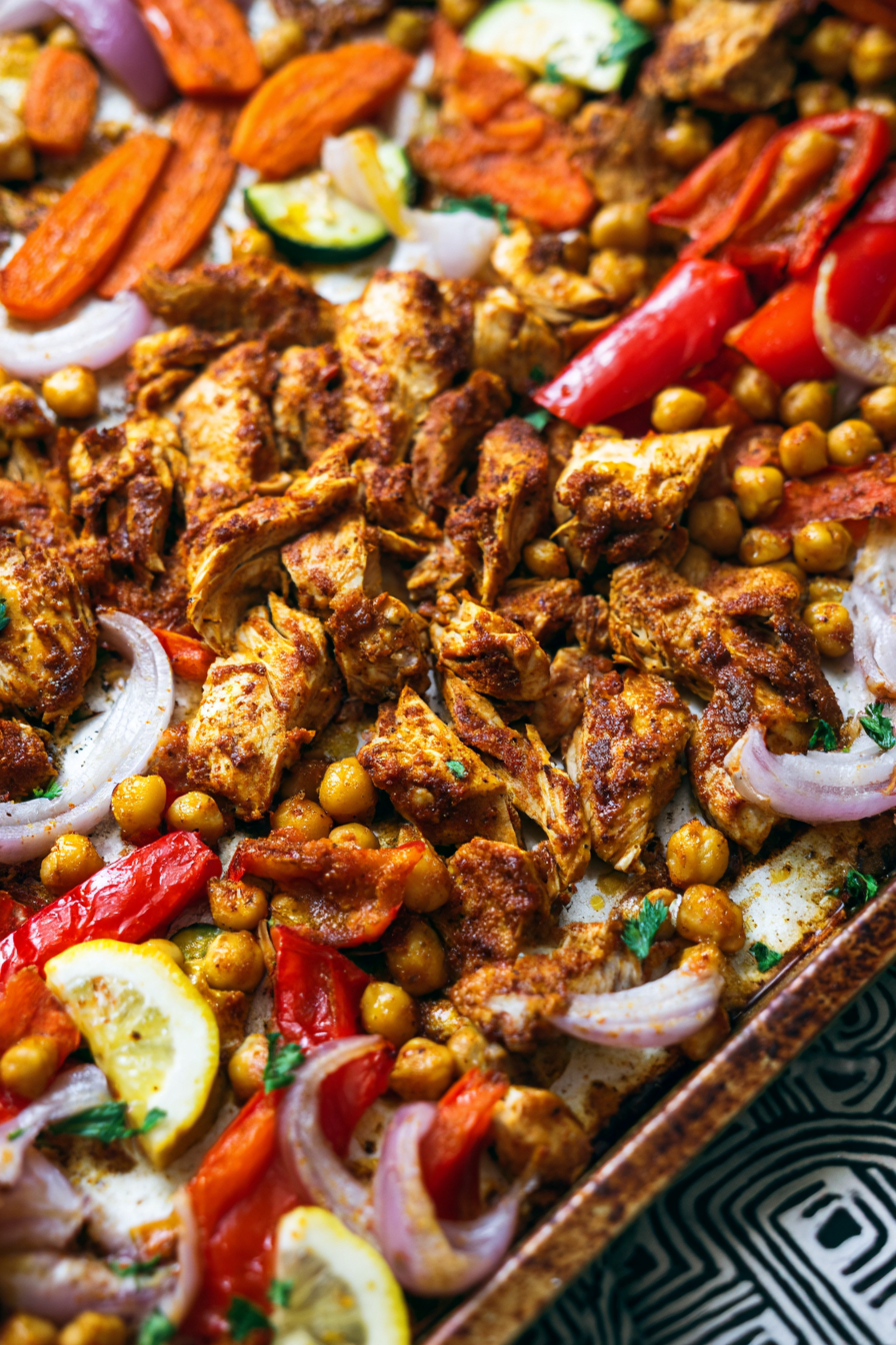 Chicken Shawarma Sheet Pan Dinner