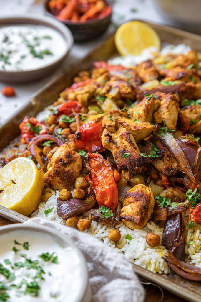 Chicken Shawarma Sheet Pan Dinner