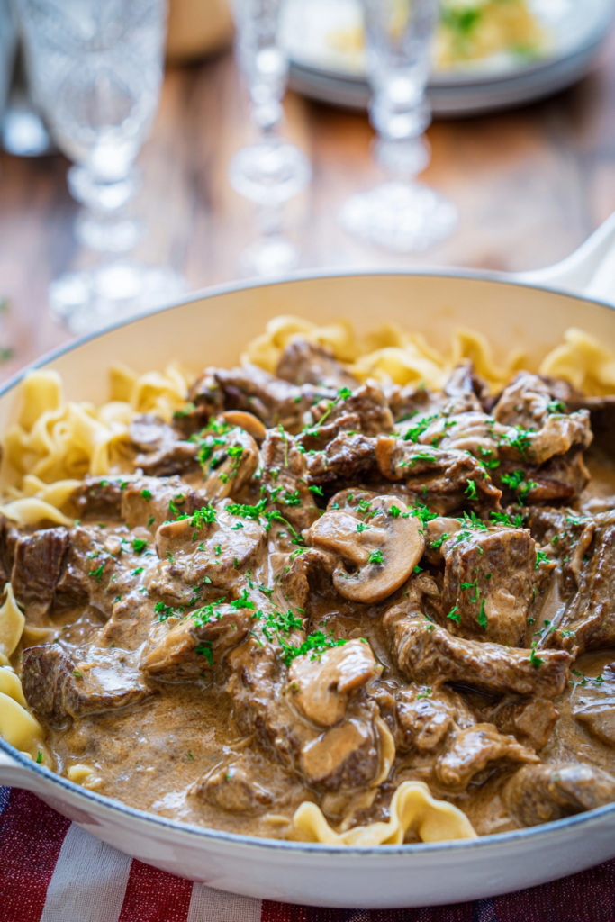 Easy beef stroganoff