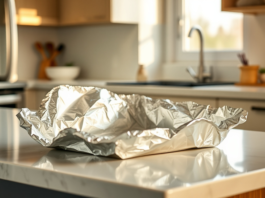 aluminum foil baking on sheet pan