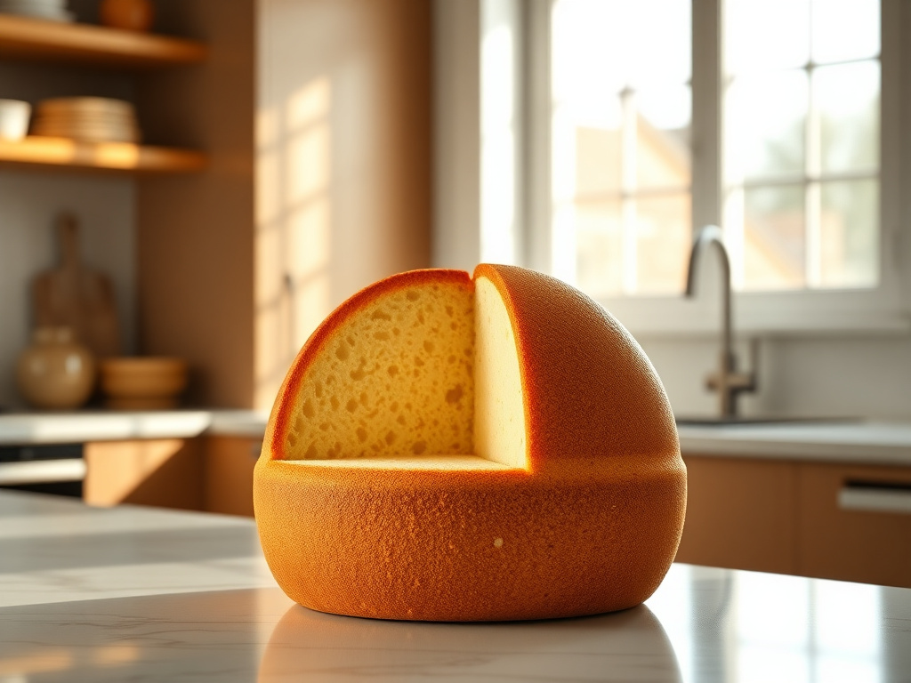half sphere cake pan with baked dome