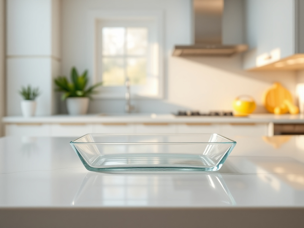 rectangular glass dish with lasagna