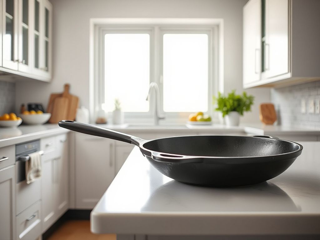 20 inch cast iron frying pan on outdoor propane burner