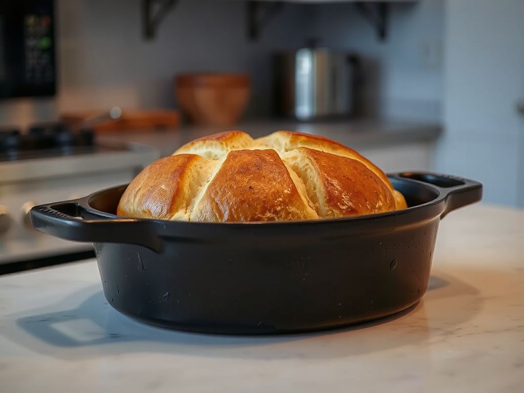 baking bread in cast iron