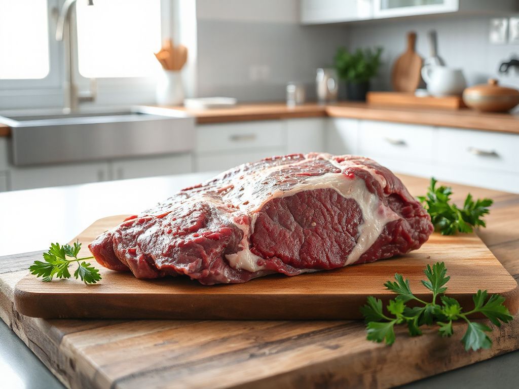 beef blade roast raw with blade bone visible