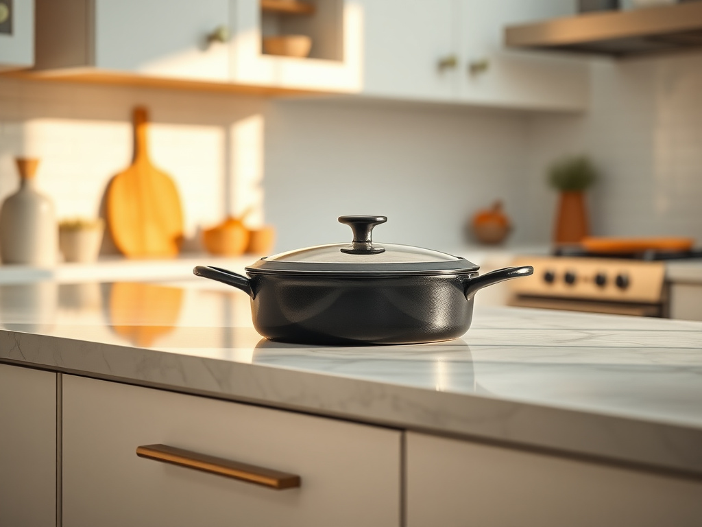 cast iron casserole with seasoning layers