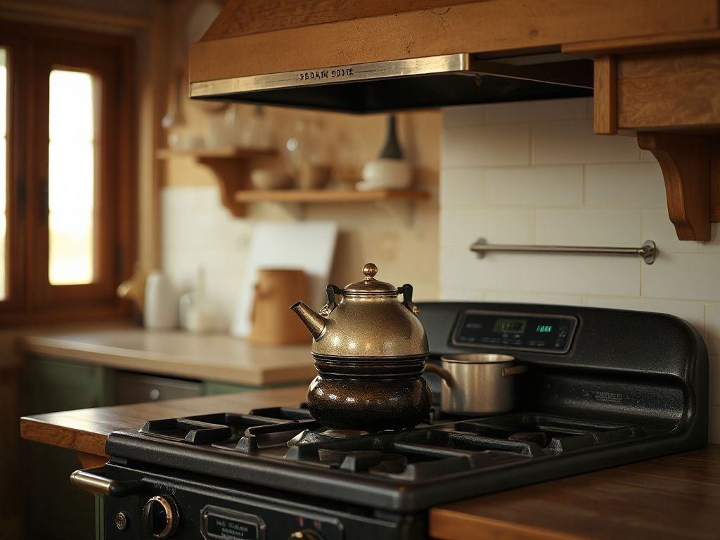 cast iron stove cooking surface with Dutch oven
