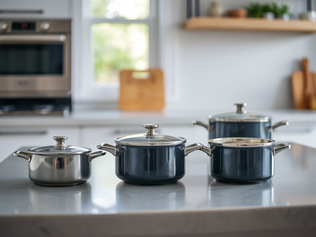 miniature cooking pots on a camp stove with visible steam