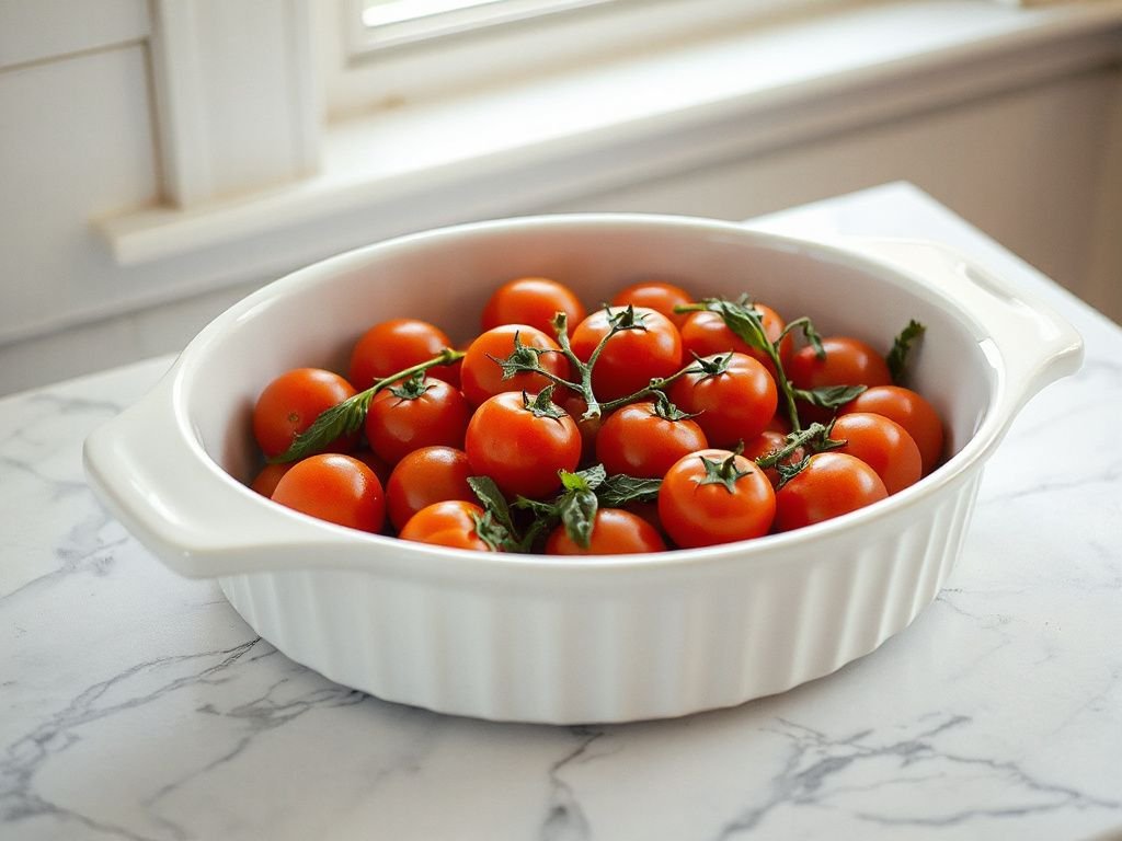 oval baking dish with braised lamb shank
