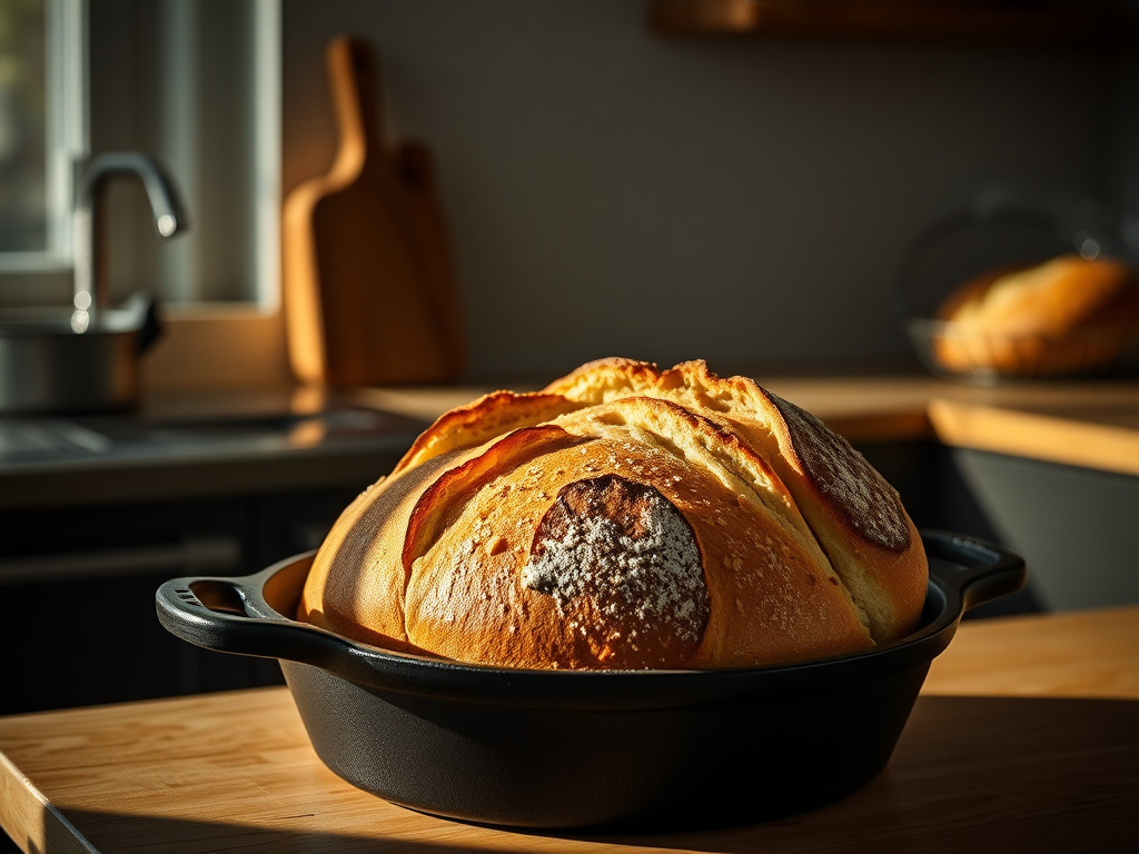 bake bread in cast iron - detailed view