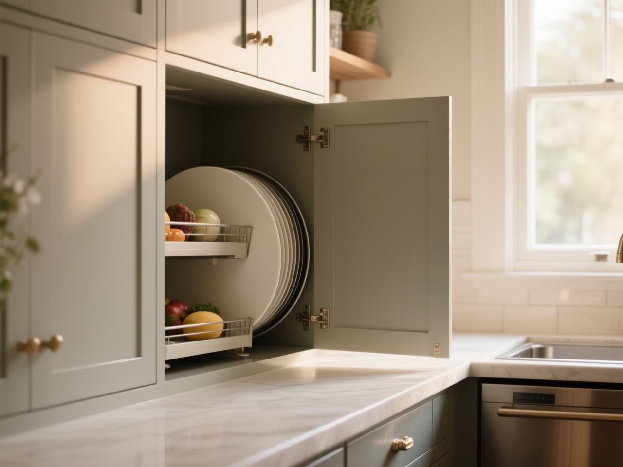 lazy susan cabinet - step by step