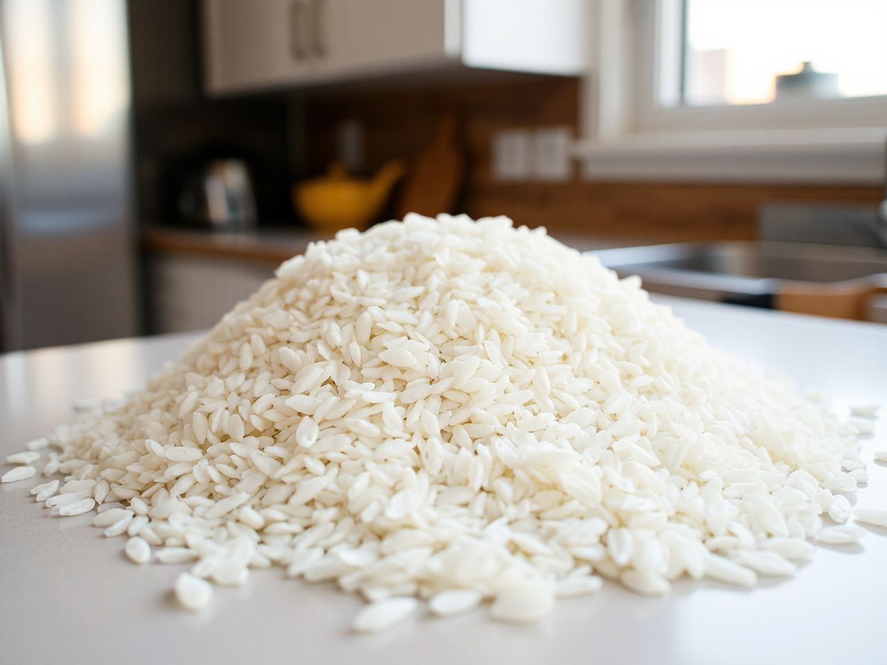 long grain white rice - detailed view